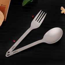 Cuchara portátil de titanio puro tenedor utensilio de camping cubiertos ultraligeros