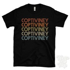 CAMISETA COPTIVINEY ESTILO RETRO REPETIDO para hombre y mujer Reino Unido top name regalo