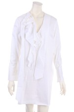 CLARA KITO Camisa Vestido Volantes Volantes I 42 = D 36 Blanco NUEVO