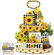 Bandeja decorativa 12 piezas girasol en capas decoración para el hogar multicolor