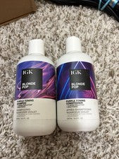 Champú tonificante IGK Blonde Pop púrpura 8 oz y acondicionador tonificante rubio pop púrpura