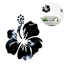 Calcomanías decorativas para decoración del hogar pegatinas de pared espejo de flores de cabecera