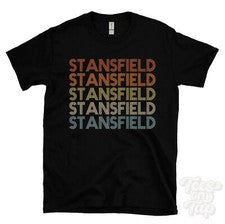 CAMISETA ESTILO RETRO REPETIDO STANSFIELD Hombre y Mujer Novedad Genial Nombre Regalo