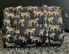 Bolso de Lona Acolchado de Algodón Bosque Tigre Negro Indio Bolsos para Mujer Bolso de Viaje EE. UU.