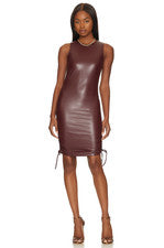 Mini Vestido Steve Madden Rochester Para Mujer XL Borgoña Acanalado Dobladillo con Corbata JDM1128