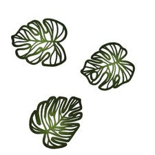 Juego de arte de pared tropical boho 3 piezas hojas de palma de metal para decoración del hogar