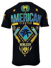 Camiseta para hombre American Fighter LANDER atlética motociclista gimnasio negra MMA
