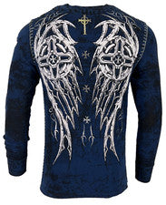 Camisa térmica para hombre Archaic By Affliction alas de espiga motociclista cruzado