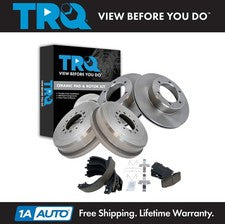TRQ Front & Rear Brake Pad & Rotor,Shoe & Drum Kit Ceramic Fits 89-95 Toyota
