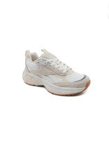 Zapatilla deportiva para correr Reebok Chaos para mujer blanca/taupe-talla corta