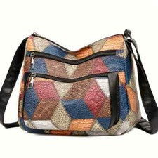 Bolso Cuadrado Neutro Para Mujer Nuevo Patchwork Multicapa Moda Viajero Bandolera