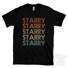 CAMISETA ESTILO RETRO STARRY REPETIDA Hombre y Mujer Novedad Genial Nombre Regalo