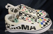 Vans MoMAxComfyCush Zapatos Old Skool Blanco Negro Hombres Talla 4 Mujeres 5.5 Nuevos Con Caja