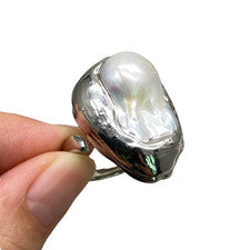 Anillos de dedo de perlas Kehshi blancas cultivadas joyería de moda para mujer