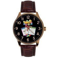 BINGO EASY READER SOLID BRASS WATCH FOR SENIOR CITIZENS with PINEWOOD GIFT BOX