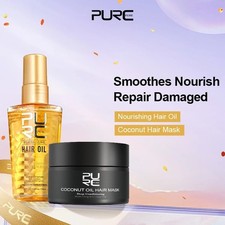 Aceite de Argán Nutritivo + Aceite de Coco Mascarilla Cabello Suavizante Fortalecer Reparación Dañada