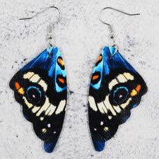 Pendientes colgantes en forma de mariposa material cuero joyería