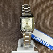 Casio LTP-V007SG-9E analógico señoras esfera champán reloj de cuarzo de acero...