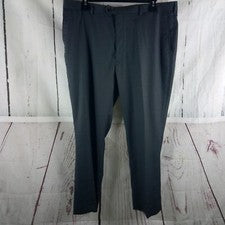 Pantalones de vestir Roundtree & Yorke TravelSmart calce clásico gris oscuro 42x30 FF NUEVOS SIN ETIQUETAS