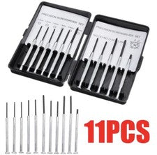 Kit de reparación de relojeros 11 piezas JUEGO DE DESTORNILLADORES DE RELOJ Herramienta Hágalo usted mismo Pequeños cont
