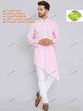 Camisa de algodón Kurta hecha a mano de moda para hombre nueva Kurta con pijama