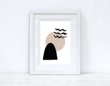 Impresión abstracta beige y negro de 4 colores para decoración de pared del hogar