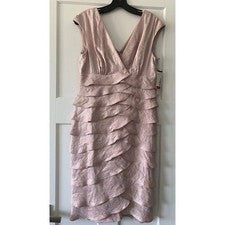 Vestido Vaina Para Mujer Estilo Londres Rosa En Niveles Brillo Volantes Sin Mangas 8 Nuevo Con Etiquetas