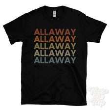 CAMISETA ESTILO RETRO REPETIDA ALLAWAY Hombre y Mujer Novedad Genial Nombre Regalo