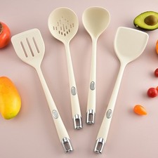 Beige Silikon Kochspachtel 36,5 cm lang x 9,5 cm breit hochtemperaturbeständig