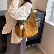 Bolso de Mano de Lona de Moda para Mujer Bolso de Hombro Versátil Bolso de Gran Capacidad