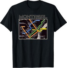 Camiseta Montreal Transit Metro Art Canadian Heritage Love Canada Mapa