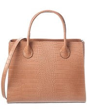Bolso de mano italiano de cuero con asa superior para mujer