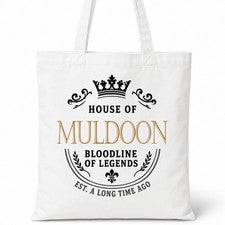Bolso de Mano MULDOON Family Surname House Of White Algodón