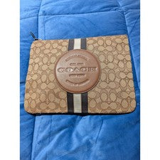 Bolso Coach Signature Monograma Rayas Marrón Negro Beige