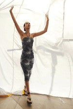 NUEVO CON ETIQUETAS SS21 Vestido Zara Negro Blanco Tie-Dye Trendy Talla S, VESTIDO ZARA BODYCON