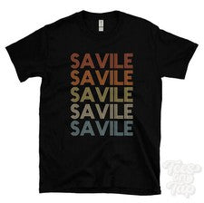CAMISETA SAVILE ESTILO RETRO REPETIDO Hombre y Mujer Novedad Genial Nombre Regalo