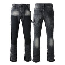 Pantalones Pop Para Hombre Carga Corte Bota Estilo Informal Llamaradas Campana Pantalones Negros Jeans 9303