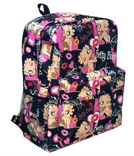 Mochila Betty Boop Rosa Negra Viaje Escolar Laptop Bolsa para Libros 16.5"