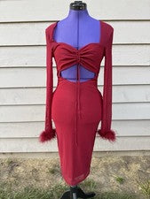 Vestido rojo para mujer vestido sencillo de moda