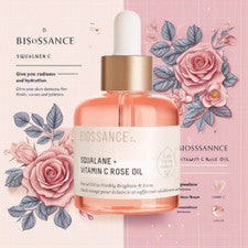 Escalano + Vitamina C Aceite de Rosa Hidratante Reafirmante Facial Cuidado de la Piel 30ML 1,01 OZ