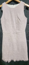 Vestido LOFT Tweed Oficina Negocios Rosa Negro Blanco Sin Mangas Mujer Talla 2 Nuevo sin Etiquetas