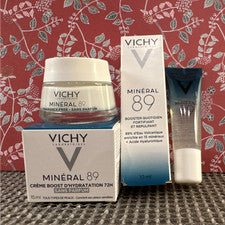 Vichy Minéral 89 Cuidado de Día y Booster Set Sin Perfume, Ácido Hialurónico, 15ml+10ml