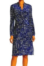 *Vestido de mujer colección St John grande de seda estilo artístico manga larga etiquetas nuevas