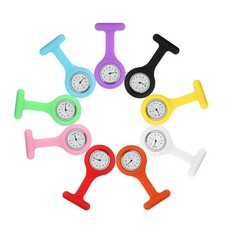Reloj Enfermera Silicona Túnica Cuarzo Llavero Bolsillo Broche Lavable + 2 Pilas GRATIS UK