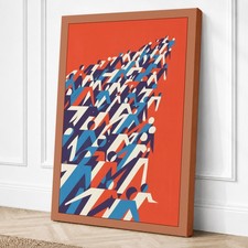 Impresión geométrica en lienzo de onda de movimiento arte de pared decoración del hogar listo para colgar