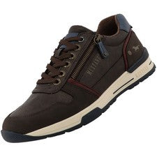 Zapatillas bajas Mustang para hombre 26M0281006-moca marrón plantilla intercambiable