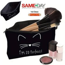 Bolso organizador de maquillaje estilo cremallera gato bolso de mano bolsa de cosméticos bolsas bolsa de maquillaje