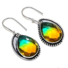 Pendiente de joyería de plata esterlina 925 con piedras preciosas de...