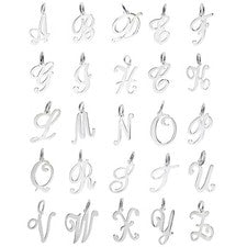 Colgante de Plata Alfabeto Inicial Dije 925 Esterlina Grande Escritura Letra A-Z Regalo