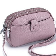 Bolso de Hombro para Mujer Cuero Genuino Clásico Sobre Pequeño Bolso para Teléfono Bandolera